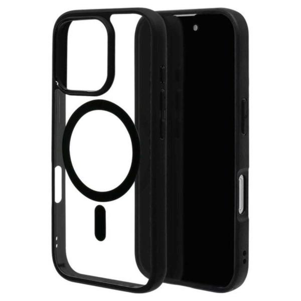 本製品はMagSafeアクセサリをケースの上から固定できる、側面はTPU、背面はアクリル素材のハイブリッド背面ケースです。表面硬度5Hの傷に強いアクリル素材を背面に採用しています。MagSafeアクセサリを固定できるマグネットリングがついて...