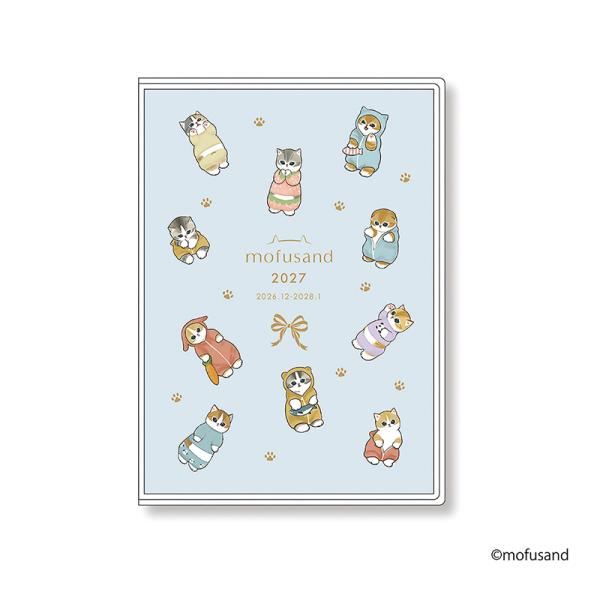 2027年度ダイアリー 1月始まり B6ブロックウィークリー mofusand/パジャマにゃん 1000141191 APJ スケジュール帳 手帳 大人 キャラクター ぢゅの 令和9年