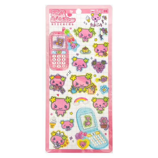 【30％OFF】平成はっぴーフォンステッカーズ/ふらわっち 137353 クラックス キャラクターグッズ 立体 ぷくぷく ちゅるん シール交換 コレクション たまごっち
