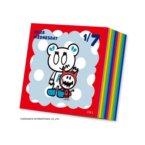 送料無料 2026年度カレンダー エンジェルブルー 日めくり