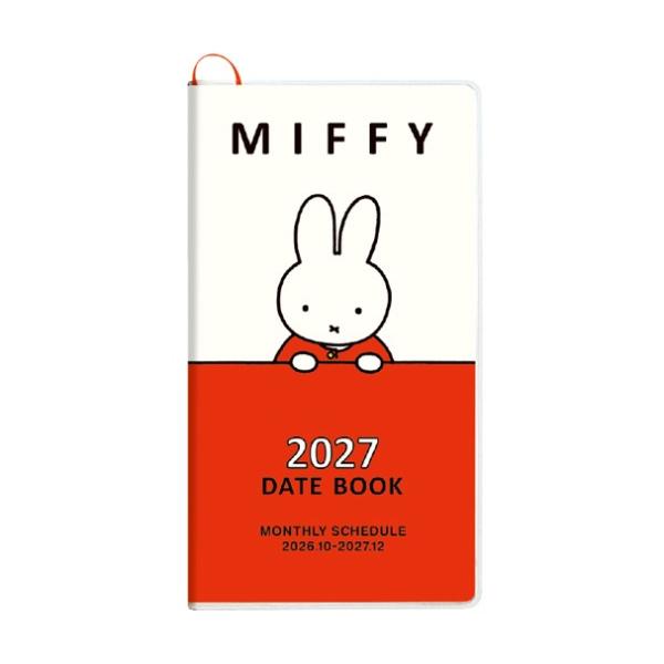 2027年度ダイアリー 10月始まり ミッフィー スリムマンスリー 縦長 赤 27-05BD-2R スクエア square かわいい 手帳 スケジュール帳 令和9年