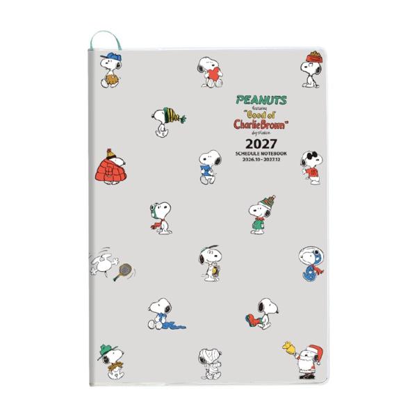 2027�N�x�_�C�A���[ 10���n�܂� �X�k�[�s�[ PEANUTS A5 �}���X���[ �O���[ 27-18PD-5G �X�N�G�A square ���킢�� �蒠 �X�P�W���[���� �ߘa9�N ���i�摜