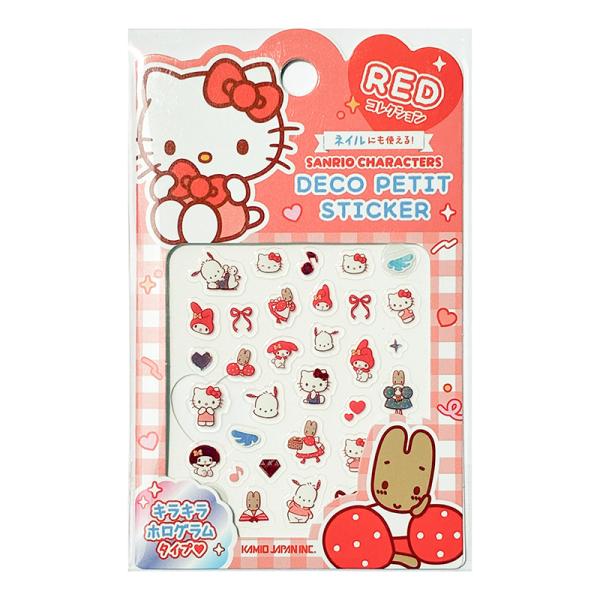 キラキラデコプチステッカー サンリオ/RED レッド 赤 308036 クラックス キャラクターグッズ シール交換 ネイル デコレーション 小さい かわいい 推し色
