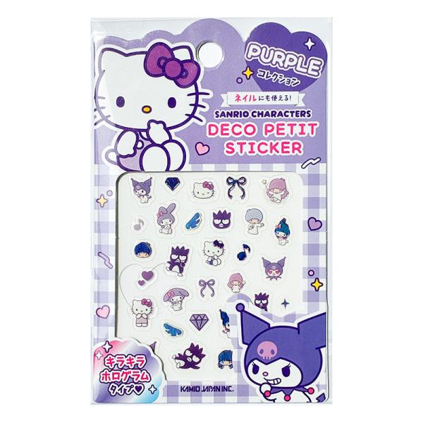 キラキラデコプチステッカー サンリオ/PURPLE パープル 紫 308038 クラックス キャラクターグッズ シール交換 ネイル デコレーション 小さい かわいい 推し色