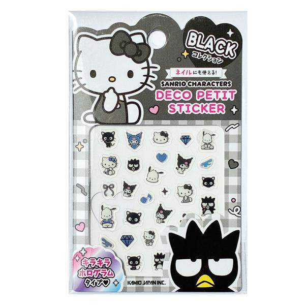 キラキラデコプチステッカー サンリオ/BLACK ブラック 黒 308042 クラックス キャラクターグッズ シール交換 ネイル デコレーション 小さい かわいい 推し色