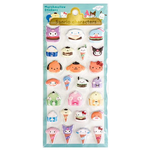 【30%OFF】マシュマロステッカーズ フード 5543793 ティーズファクトリー キャラクターグッズ シール 交換 サンリオキャラクターズ 立体