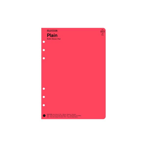 PLOTTER プロッター PLT0003-A5 リフィルメモパッド 無地 6穴 A5サイズ 80枚 77716414 KNOX ノックス デザインフィル