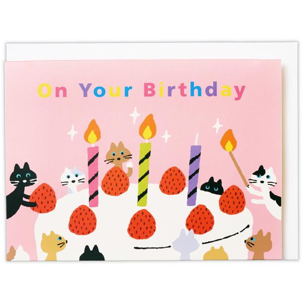 グリーティングカード グリーティングカード ネコピンク 日本ホールマーク817718 バースデー
