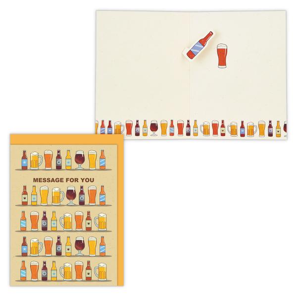 ビール好きのあの人と乾杯気分グリーティングカードの本場・アメリカホールマーク社のエッセンスを日本でも楽しめる「/USA Design」シリーズに、待望の二つ折り立体カードが登場！ ちょっぴりレトロでカラフル＆ポップなデザインをお楽しみくださ...