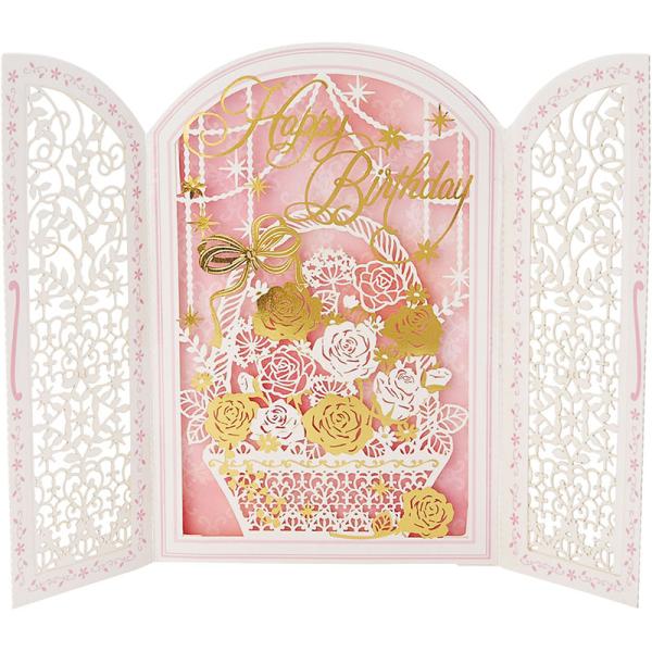 バースデーカード 立体レーザーカット バラ BD102-2 831549 サンリオ グリーティングカード sanrio お祝い 誕生日カード