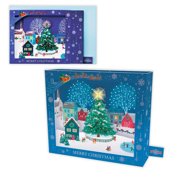 クリスマスカード 音が鳴る 光る 立体 ♪クリスマスに聞きたい20曲入り