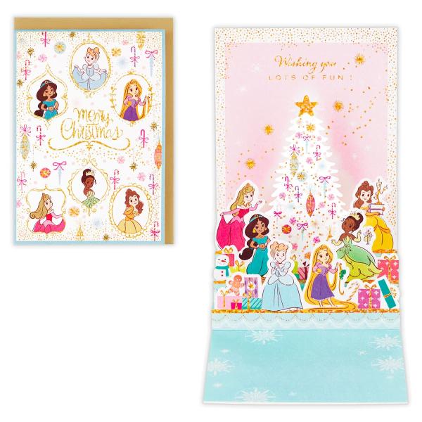 クリスマスカード 立体 ディズニー プリンセス キラキラクリスマス