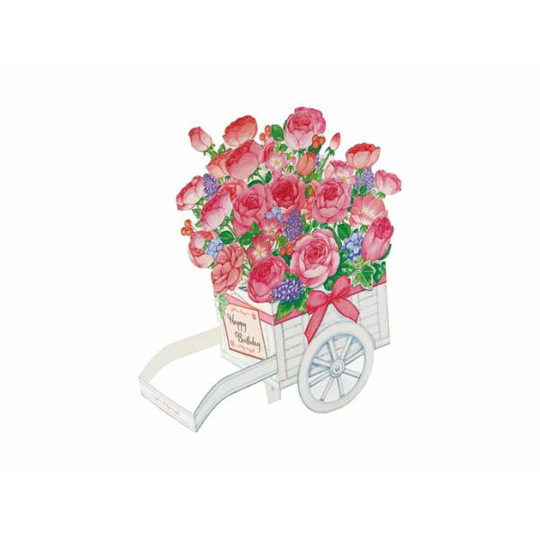 バースデーカード バラの花車 BD51-0 884243 サンリオ sanrio グリーティングカード 誕生日 お祝い フラワー 手紙