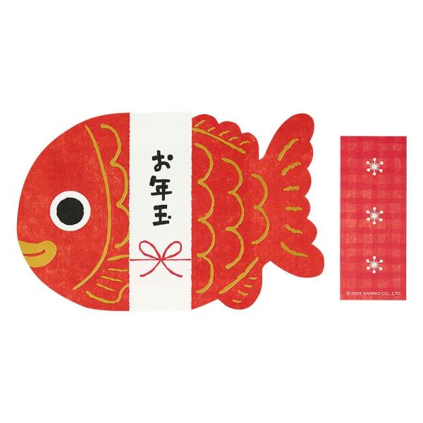 縁起のいい鯛に華やかな金箔押しで、明るくおめでたい雰囲気を演出★贈る人も、贈られる人もニッコリ笑顔になれそう♪お札を三つ折りにして入れられます。プリペイドカードや図書カードも入るサイズ感♪■サイズ：約幅13.9×奥行0.1×高さ9cm■金箔...