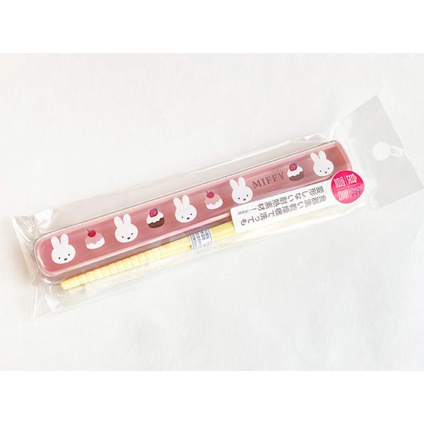 ミッフィーのイラストがかわいいデザイン♪シリーズで揃えて使えます◎お箸とスライド式のケースのセットです。●食洗機・乾燥機：使用可■サイズ箸：165mmケース：175×27×15mm■材質フタ・箸：AS/本体：PP■日本製