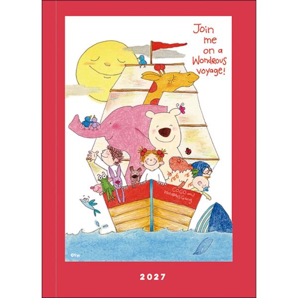 2027年度ダイアリー 1月始まり B6ウィークリー ココちゃん/サカモトリョウ CD-1430-RY グリーティングライフ 手帳 スケジュール帳 大人 かわいい 令和9年