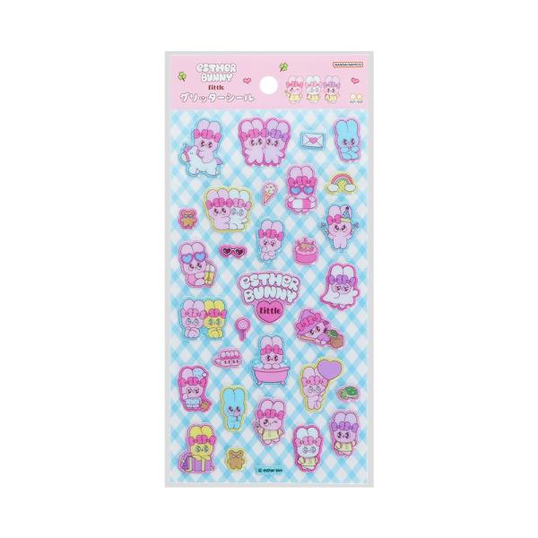 【30%OFF】エスターバニーリトル グリッターシール ミックス S8821631 サンスター文具 キャラクターグッズ かわいい 大人 ステッカー 立体 交換 ぷっくり