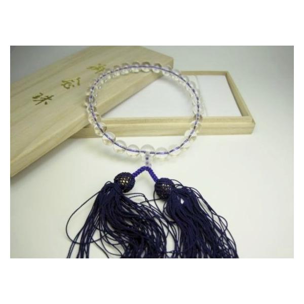 【数珠】水晶商品情報主玉直径：Φ10mm×27粒子玉直径：Φ8mm×2粒親玉直径：Φ12mm×1粒房の長さ（傘下）：90mm※桐ケースは付属しません。ご理解の上ご購入下さいますようお願い致します。おしゃれ かわいい ファッション アクセサリ...