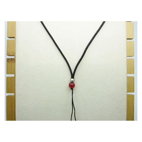 ネックレス紐 ブラウン 金属ビーズ使用 Φ2.5mm×最大61cm 調節可