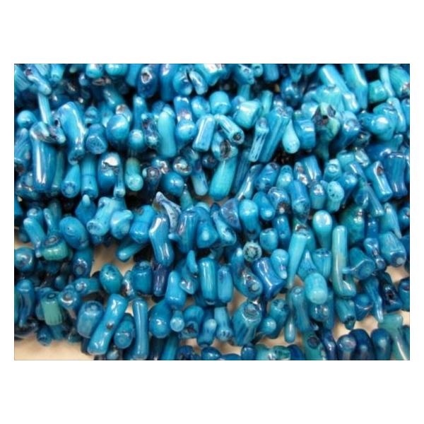 ＊* ブルーコーラル 青サンゴ 珊瑚 原石 天然石 *＊ さざれ連売り商品 ブルーコーラル珊瑚 40cm : 天然石のお店Sun flower