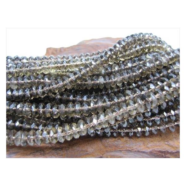 連売り商品 スモーキークォーツ ボタン多面カット Φ8×4mm : 天然石のお