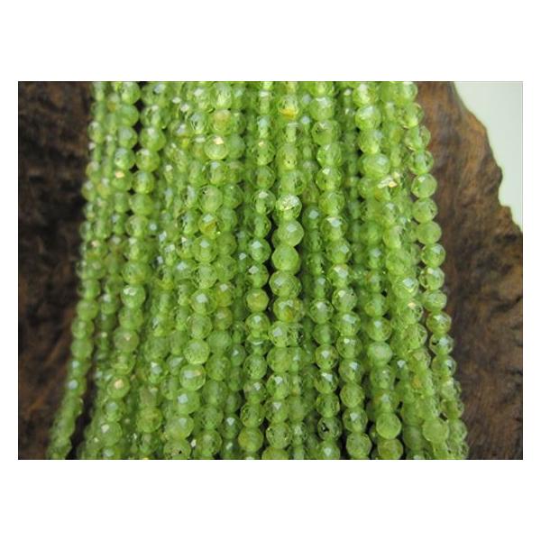 特価 連売り商品 ペリドット 多面カット 品質AAA Φ3±0.2mm : 天然石