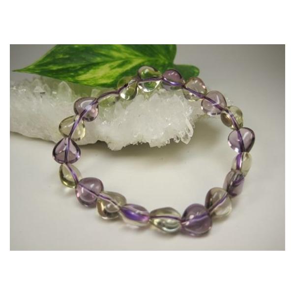 ブレスレット アメトリン ハートカット 品質AAA 9.6×9.6×6mm 一点物