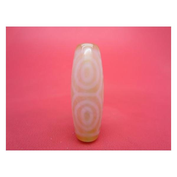 チベット紅玉髄天珠 龍眼天珠 カーネリアン 約38×13mm 一点物 : 天然石