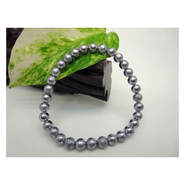 ブレスレット ギベオン 鉄隕石 品質AAA Φ6±0.2mm 鑑定済み : 天然石