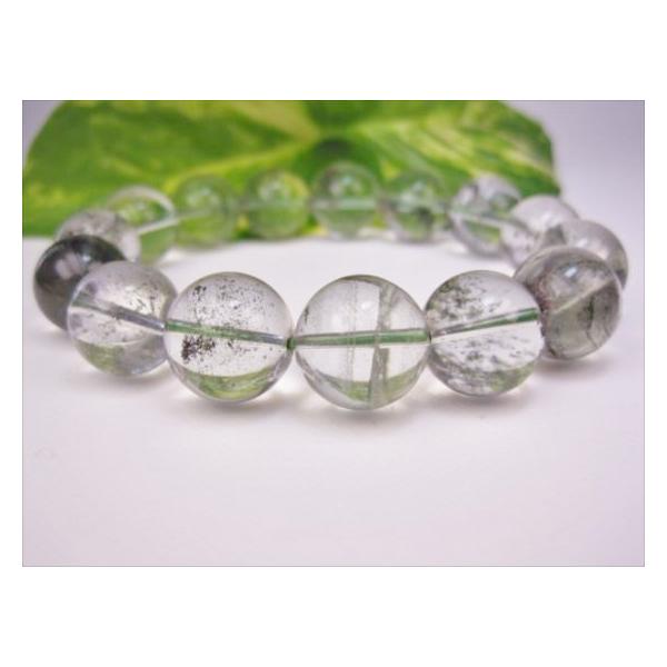ブレスレット グリーンファントムクォーツ Φ14±0.3mm 一点物 : 天然石