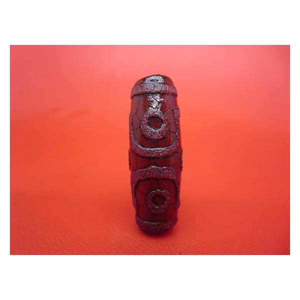 チベット火供天珠 六眼天珠 約38×13mm 一点物 : 天然石のお店Sun 