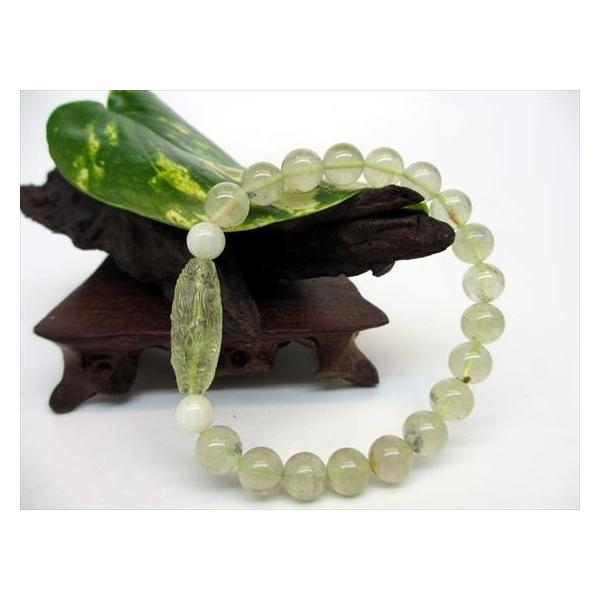 手彫り龍神天珠＋リビアングラスの特別な一点物ブレスレット