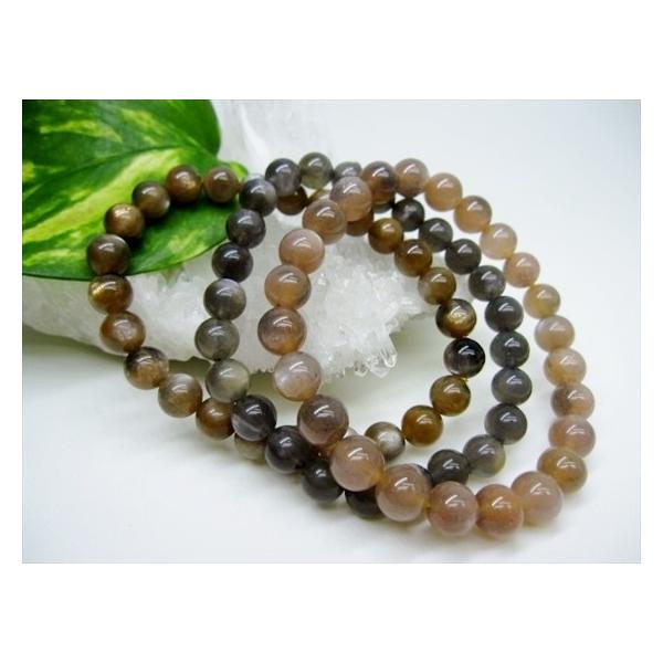 ブレスレット サンムーンストーン 品質AAA Φ5-8.5mm 3本SET 鑑定