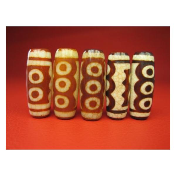 チベット高級龍紋天珠 五眼天珠30×10mm