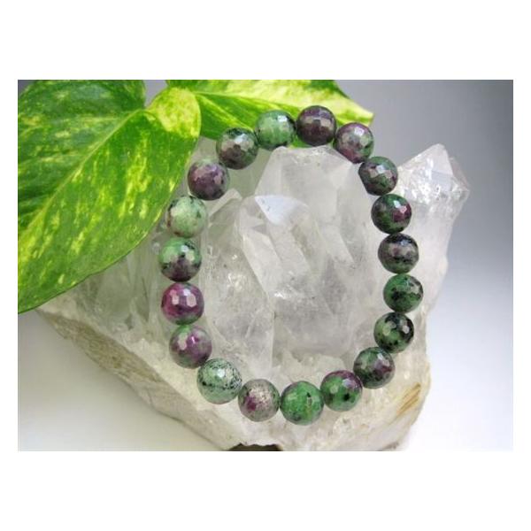 ブレスレット】ルビーインゾイサイト128面カットΦ10±0.3mm【一点物