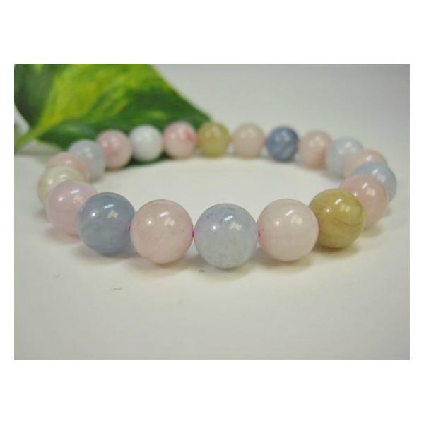 均一ブレスレット モルガナイト＆アクアマリン ミックスベリル Φ10±0.4