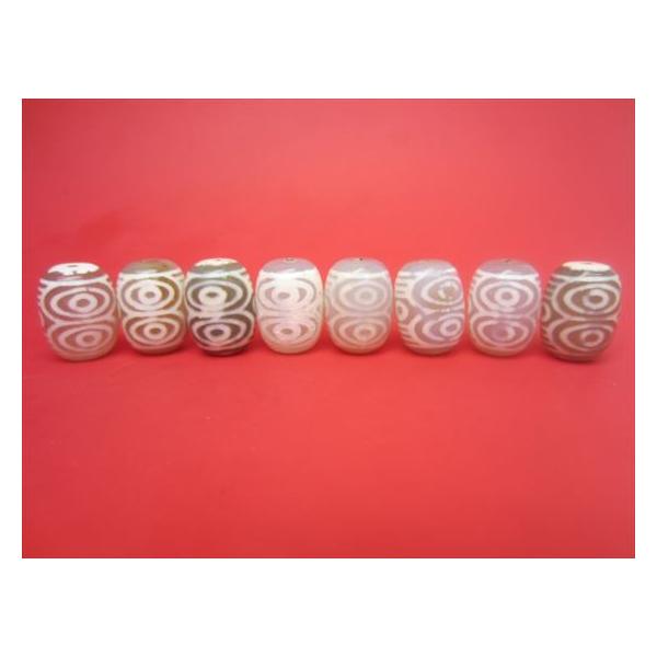 チベット天珠 龍眼天珠 白 17.5×13mm 2粒SET : 天然石のお店Sun flower