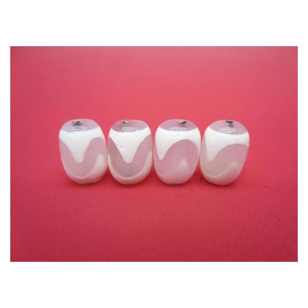 高級感 3A 至純天珠 白五福臨門天珠 約38mm×12mm3A至純天珠 38×12