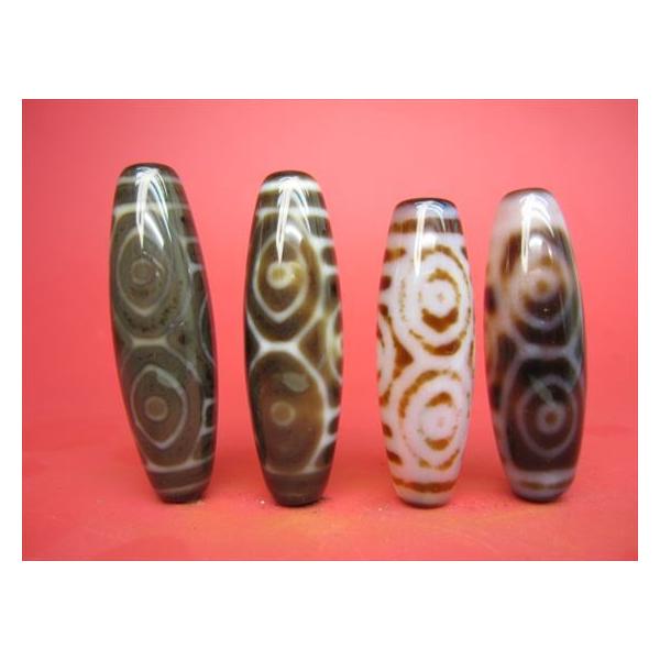 訳あり チベット高級至純天珠 龍眼天珠 38-40×12mm 2粒SET