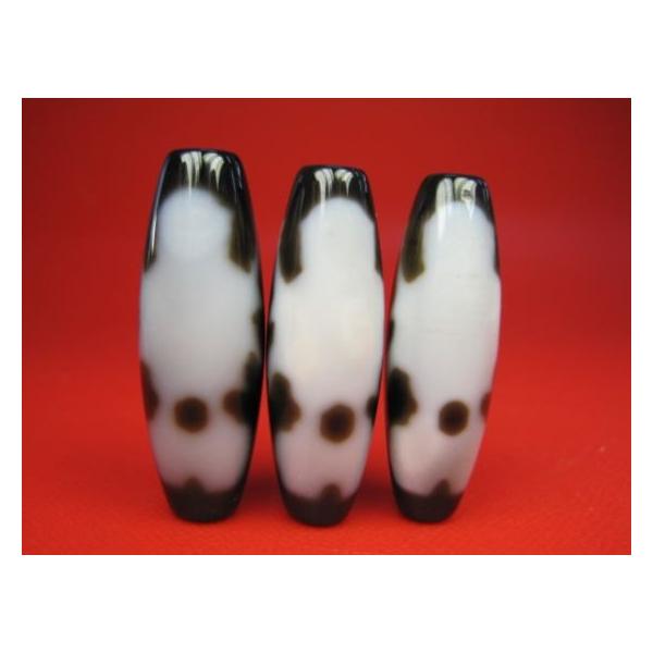 チベット高級至純天珠 三面大黒天天珠 36-38×12mm