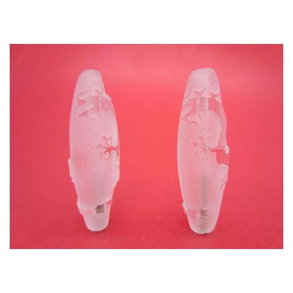 チベット水晶天珠 龍神天珠 33〜34×10〜11mm