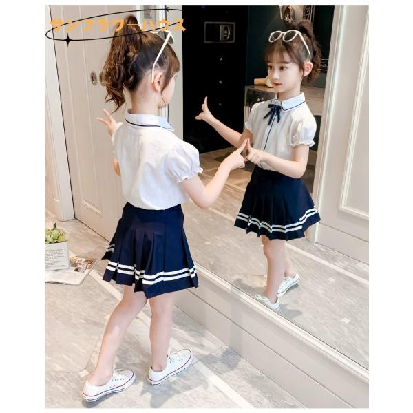 キッズ服 Tシャツとショートパンツセット 子供服 ショートパンツ セットアップ 半袖Tシャツ プリーツスカート 二