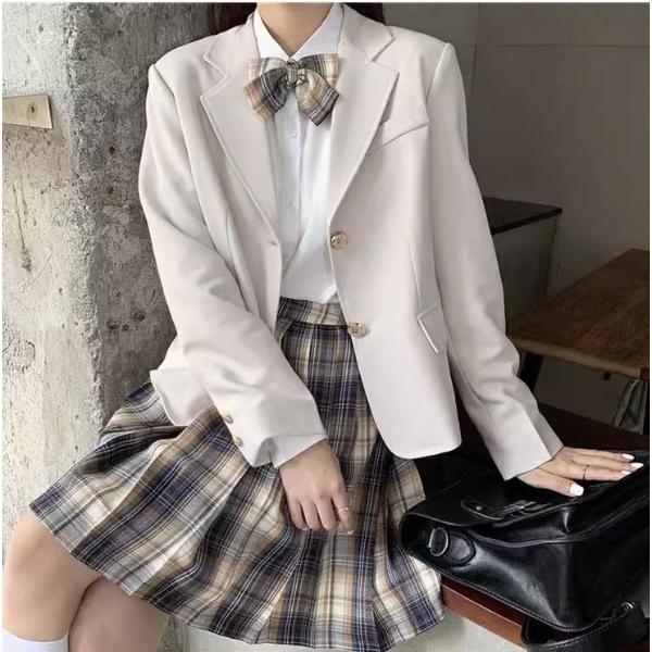 卒業式 入学式 単品販売 ジャケット シャツ スカート キッズ フォーマル  制服風 小学生 中学生 高校生 コスプレ 発表会 女の子  チェック柄 Sサイズ