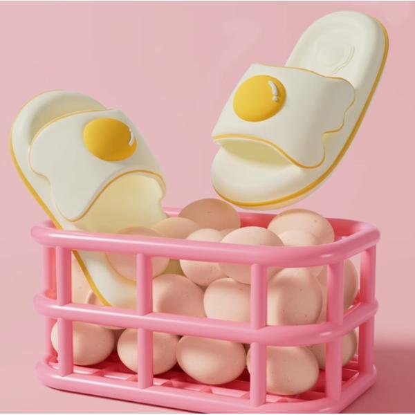 サンダル スリッパ 目玉焼き レディース メンズ 大人 子供 屋外 室内 厚いソール  カップル 女性 男性  面白い ルームシューズ かわいい おしゃれ 食品 送料無料