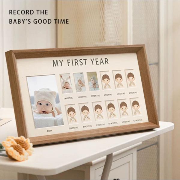 サイズ：横40cm×縦20cm生産国：中国★毎日成長するお子さまの成長記録ご家族の大切な思い出となります。★人生の特別な瞬間を記録し、子供の成長を残せる記念品です。生まれたての写真や毎月の成長を記録できるメモリアルグッズになります。フォトフ...