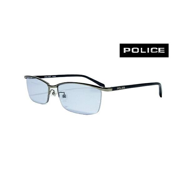 POLICE カスタムサングラス VPLN69J-568 BLUE チタン メンズ レディス あすつく国内正規品