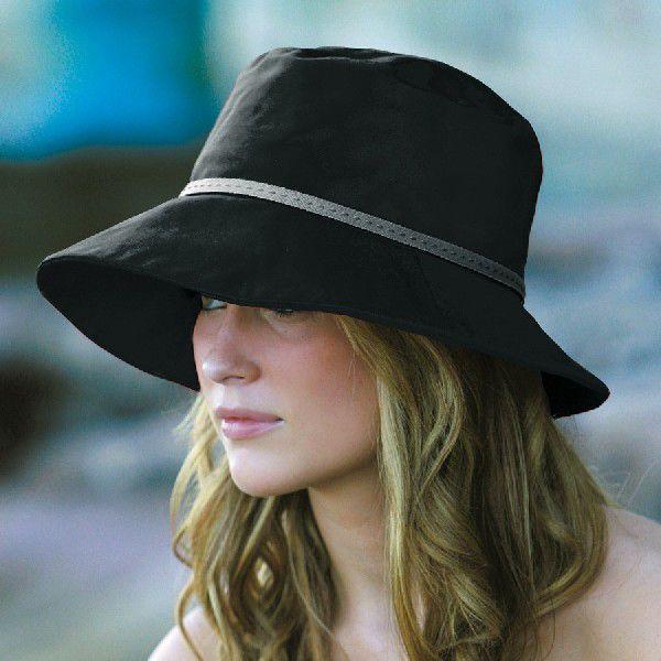 つば広 帽子 UVカット レディース UV日よけ帽子 SRL50-BLACK :SRL50-BLACK:UV帽子・水着専門店サングローブ