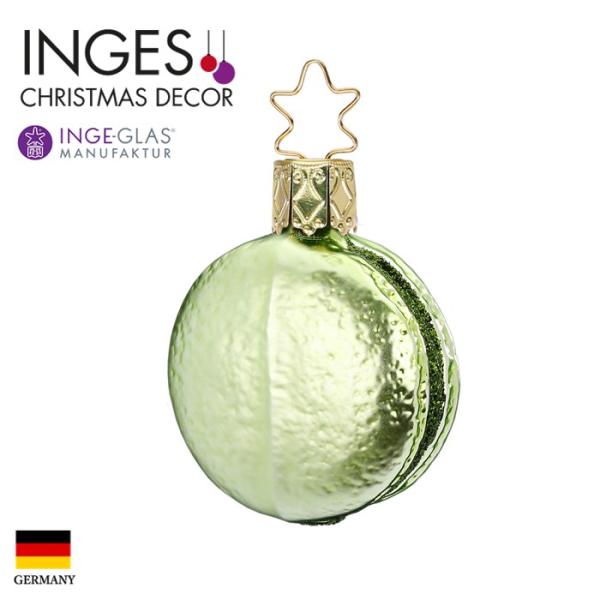 クリスマスツリー 飾り オーナメント INGE-GLAS MANUFAKTUR インゲ・グラス マカロン スイーツ お菓子 ピスタチオ グリーン 5cm 1個