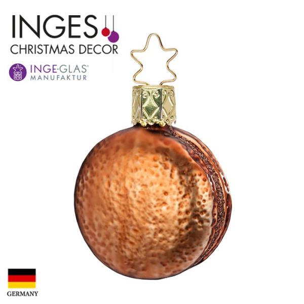 クリスマスツリー 飾り オーナメント INGE-GLAS MANUFAKTUR インゲ・グラス マカロン スイーツ お菓子 チョコレート ブラウン 5cm 1個