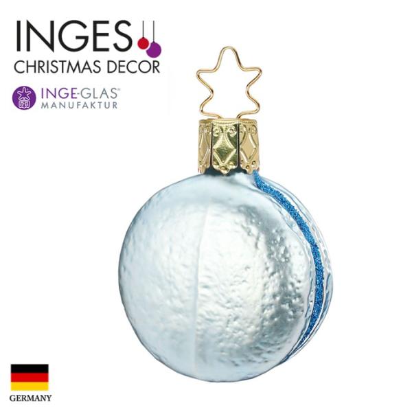 クリスマスツリー 飾り オーナメント INGE-GLAS MANUFAKTUR インゲ・グラス マカロン スイーツ お菓子 ブルーベリー ブルー 5cm 1個